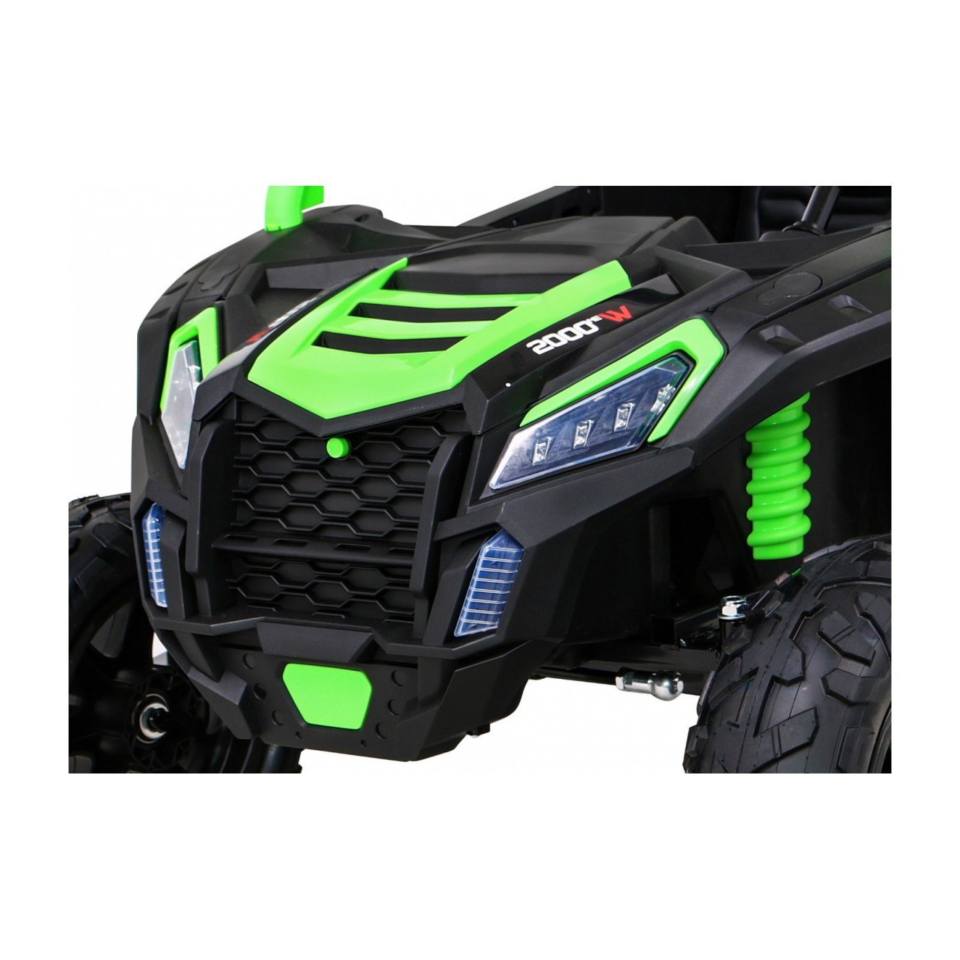 Buggy ATV Strong Racing pro 2 děti Zelená bezkartáčová motorová nafouknutá kola Audio LED