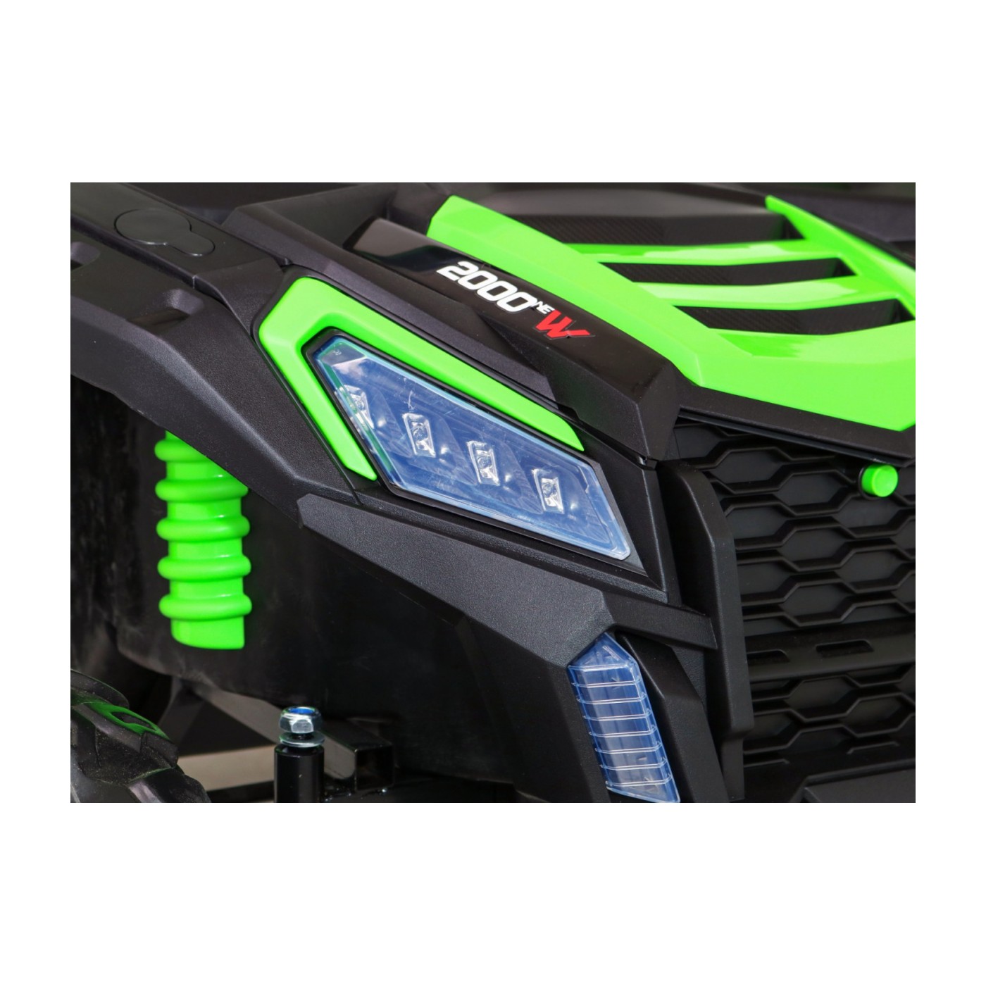 Buggy ATV Strong Racing pro 2 děti Zelená bezkartáčová motorová nafouknutá kola Audio LED