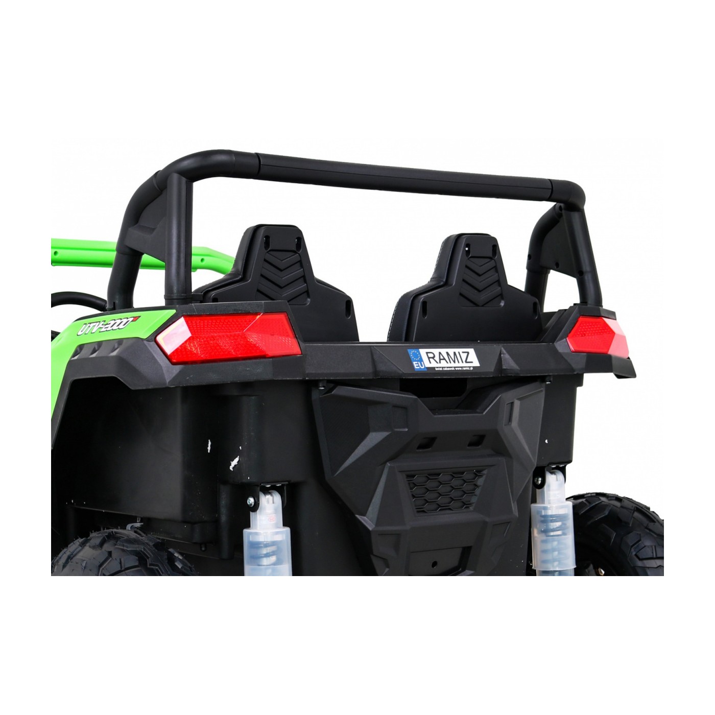 Buggy ATV Strong Racing pro 2 děti Zelená bezkartáčová motorová nafouknutá kola Audio LED