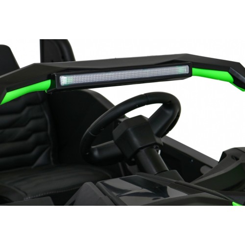 Buggy ATV Strong Racing pro 2 děti Zelená bezkartáčová motorová nafouknutá kola Audio LED