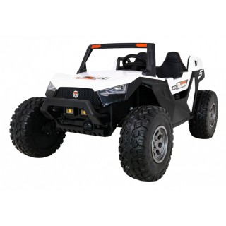 Buggy Clash na baterii pro 2 děti bílá + dálkový ovladač + pohon 4x4 + nastavení sedadla + MP3 rádio + LED
