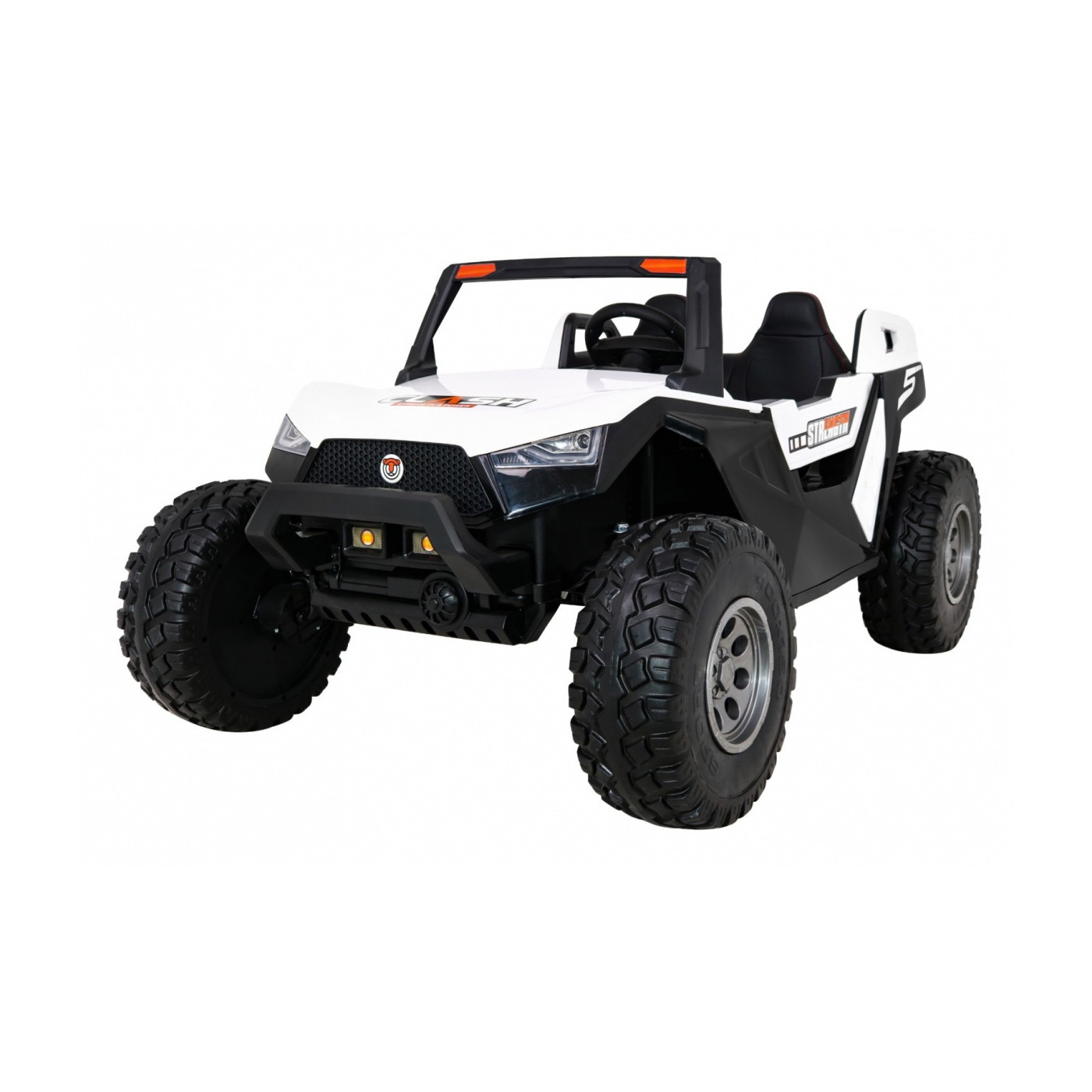 Buggy Clash na baterii pro 2 děti bílá + dálkový ovladač + pohon 4x4 + nastavení sedadla + MP3 rádio + LED