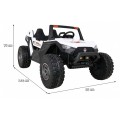 Buggy Clash na baterii pro 2 děti bílá + dálkový ovladač + pohon 4x4 + nastavení sedadla + MP3 rádio + LED
