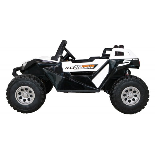Buggy Clash na baterii pro 2 děti bílá + dálkový ovladač + pohon 4x4 + nastavení sedadla + MP3 rádio + LED
