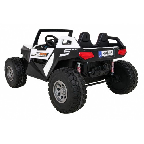 Buggy Clash na baterii pro 2 děti bílá + dálkový ovladač + pohon 4x4 + nastavení sedadla + MP3 rádio + LED
