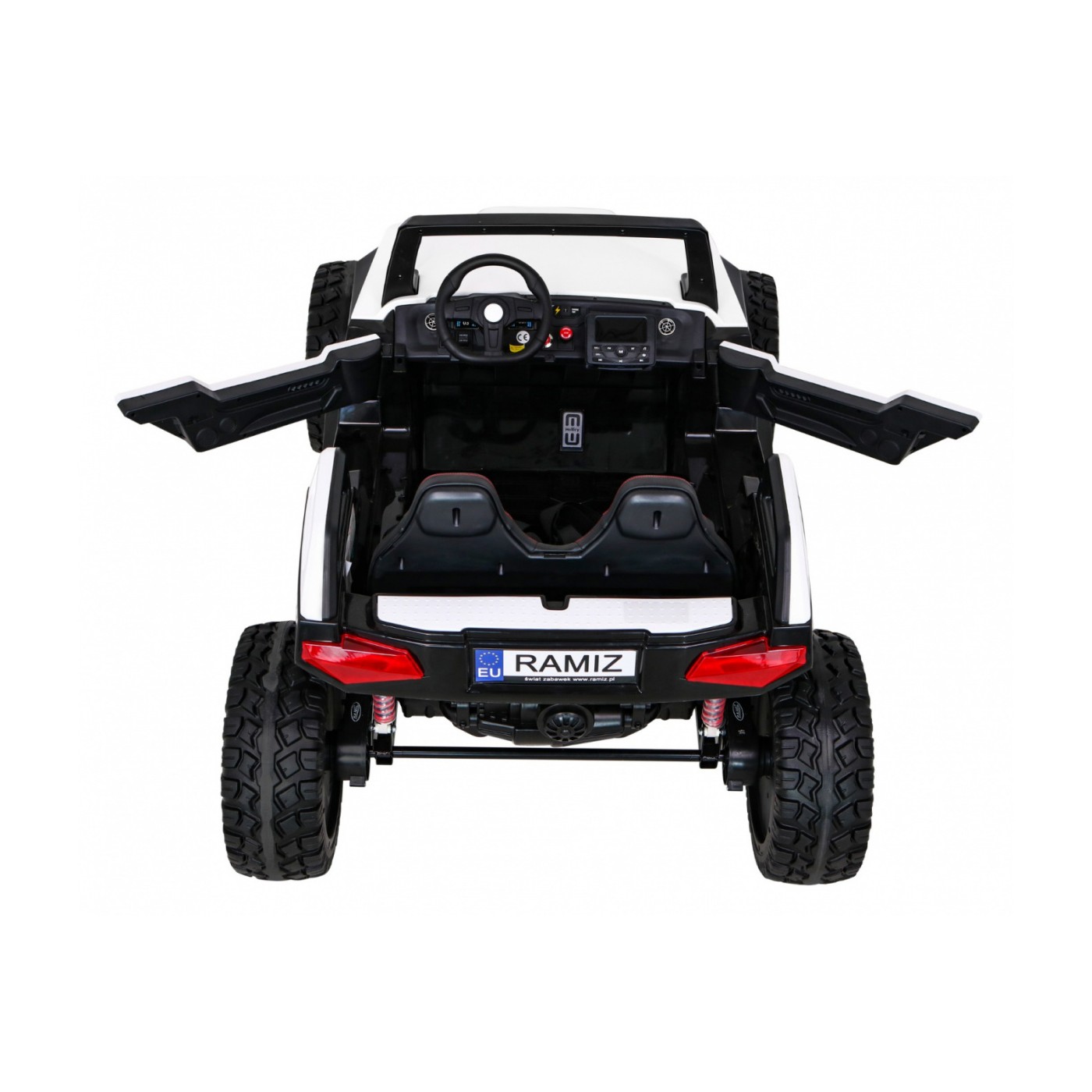 Buggy Clash na baterii pro 2 děti bílá + dálkový ovladač + pohon 4x4 + nastavení sedadla + MP3 rádio + LED