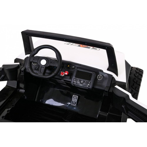 Buggy Clash na baterii pro 2 děti bílá + dálkový ovladač + pohon 4x4 + nastavení sedadla + MP3 rádio + LED