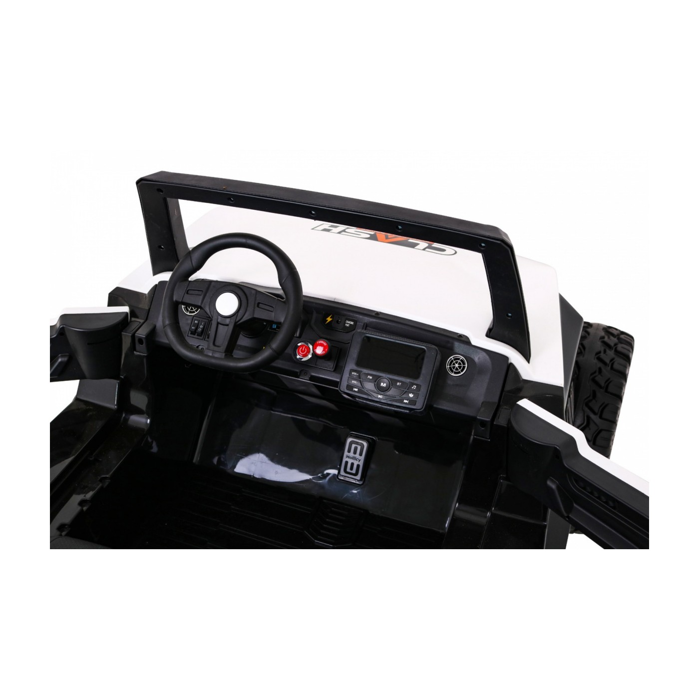 Buggy Clash na baterii pro 2 děti bílá + dálkový ovladač + pohon 4x4 + nastavení sedadla + MP3 rádio + LED