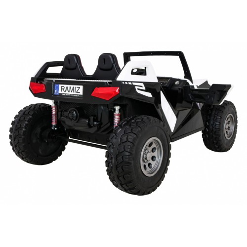Buggy Clash na baterii pro 2 děti bílá + dálkový ovladač + pohon 4x4 + nastavení sedadla + MP3 rádio + LED