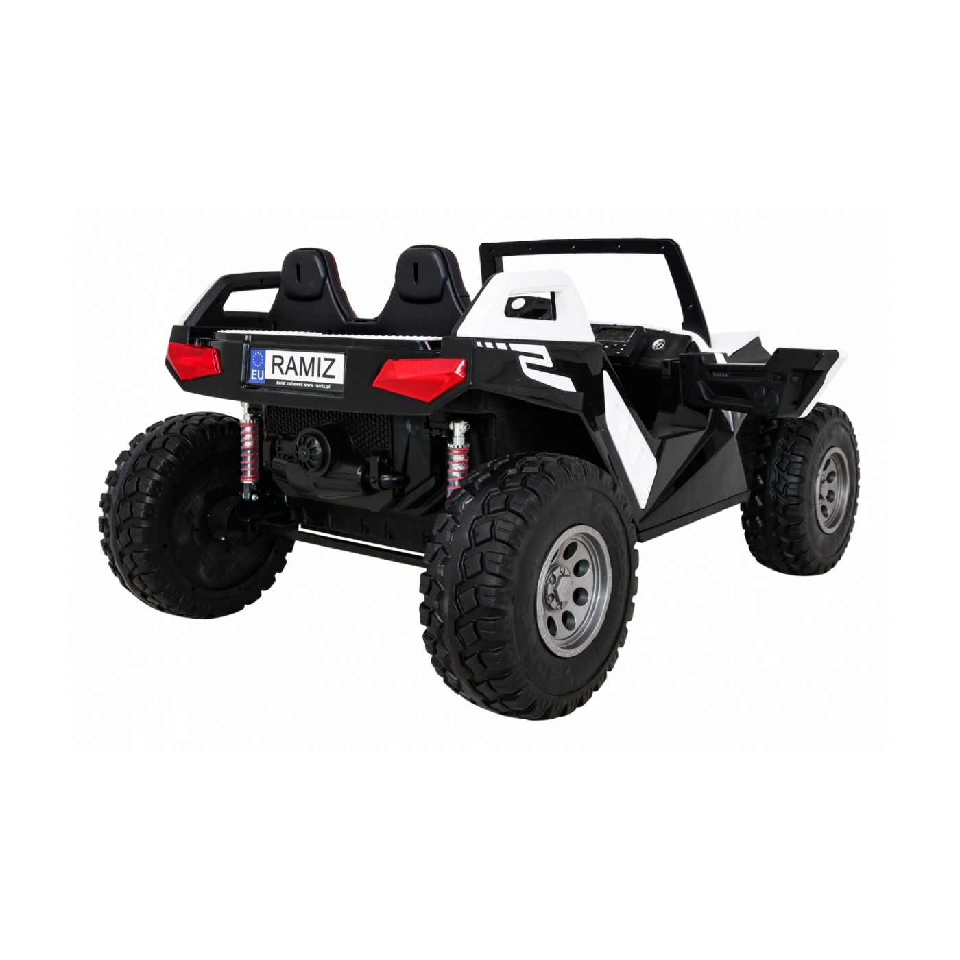 Buggy Clash na baterii pro 2 děti bílá + dálkový ovladač + pohon 4x4 + nastavení sedadla + MP3 rádio + LED