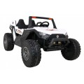 Buggy Clash na baterii pro 2 děti bílá + dálkový ovladač + pohon 4x4 + nastavení sedadla + MP3 rádio + LED