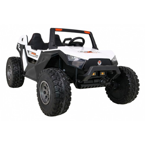 Buggy Clash na baterii pro 2 děti bílá + dálkový ovladač + pohon 4x4 + nastavení sedadla + MP3 rádio + LED