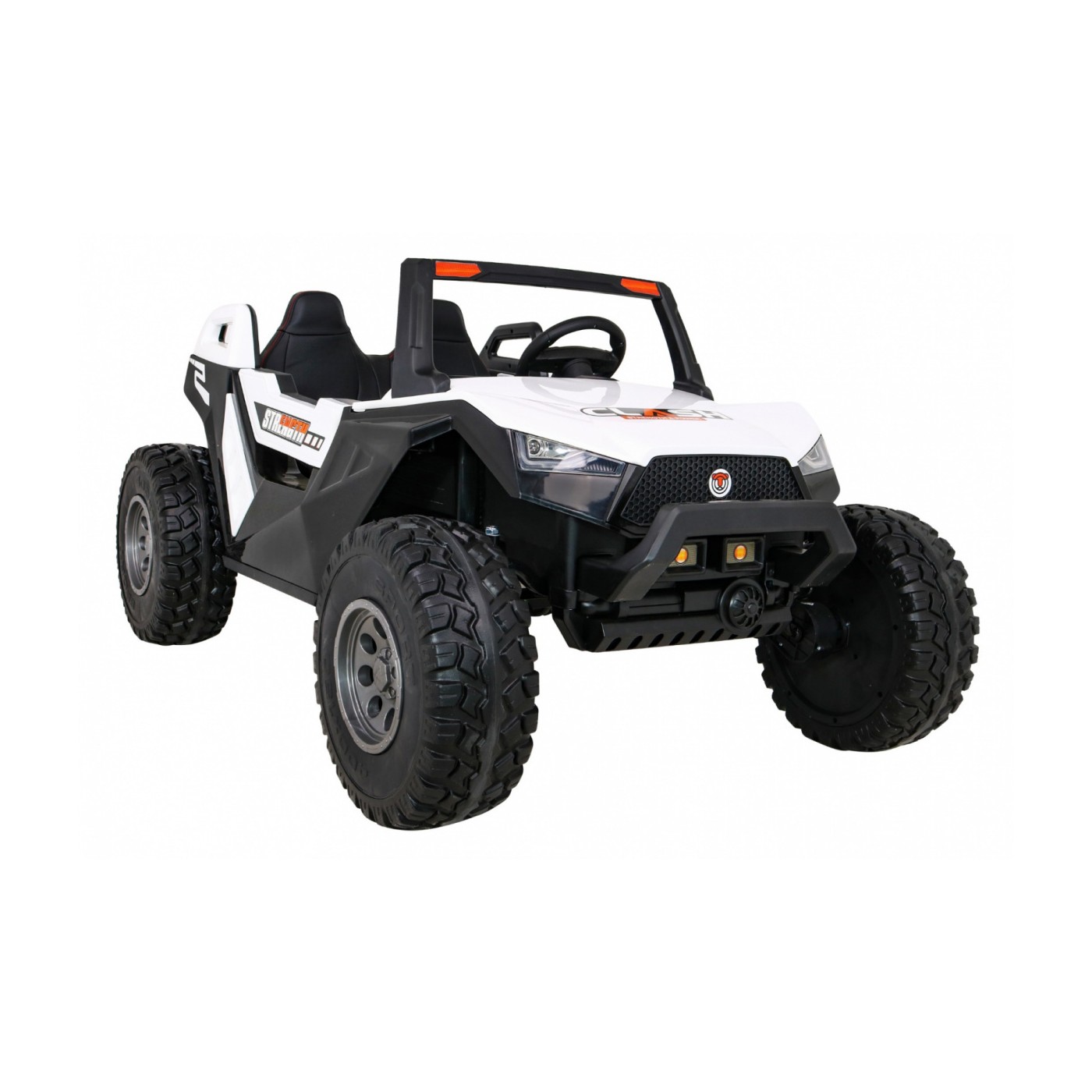 Buggy Clash na baterii pro 2 děti bílá + dálkový ovladač + pohon 4x4 + nastavení sedadla + MP3 rádio + LED
