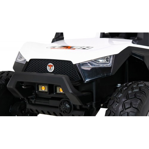 Buggy Clash na baterii pro 2 děti bílá + dálkový ovladač + pohon 4x4 + nastavení sedadla + MP3 rádio + LED