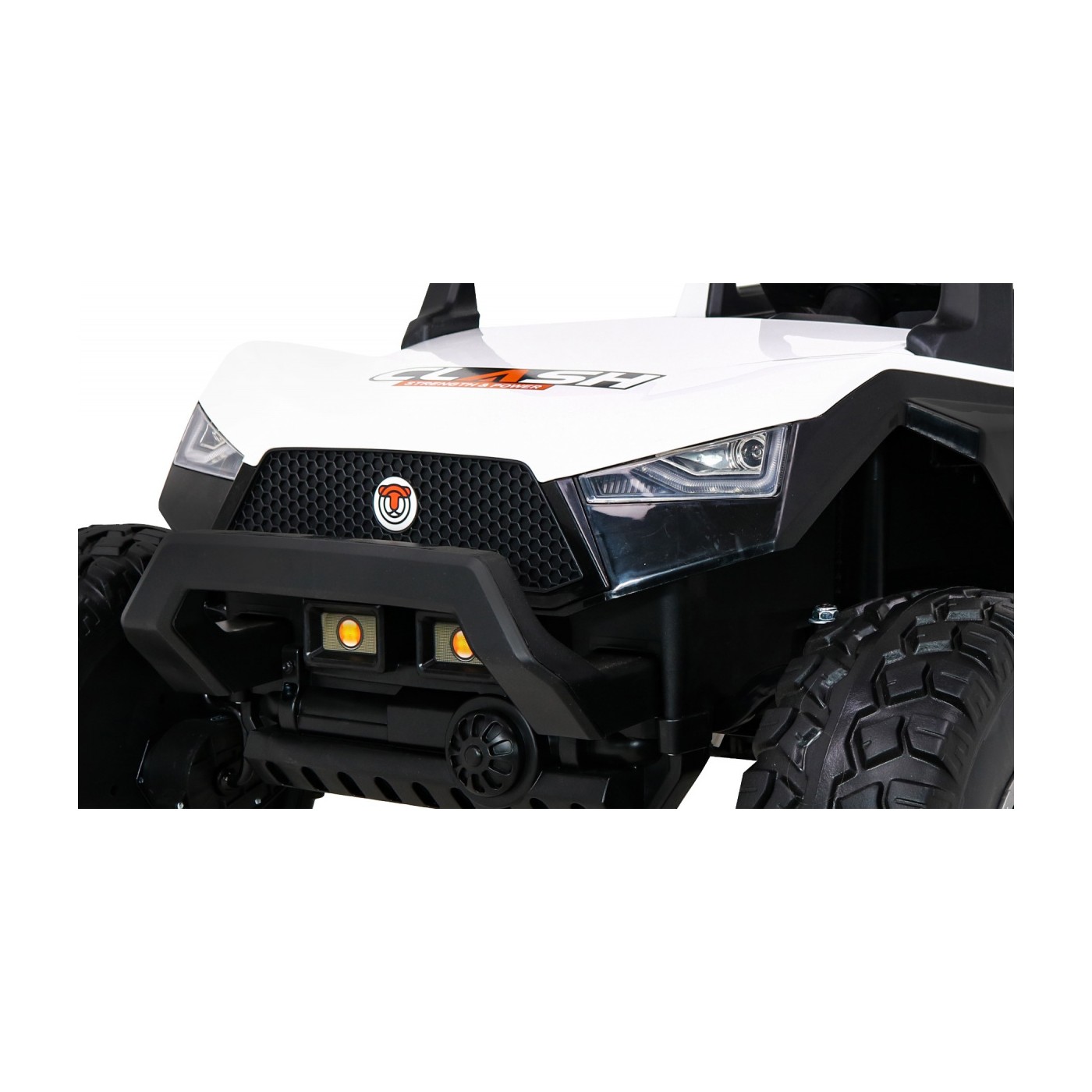 Buggy Clash na baterii pro 2 děti bílá + dálkový ovladač + pohon 4x4 + nastavení sedadla + MP3 rádio + LED