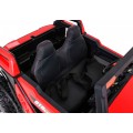 Bateriový kočárek pro 2 děti červený + dálkový + poháněný 4x4 + nastavení sedadla + MP3 rádio + LED