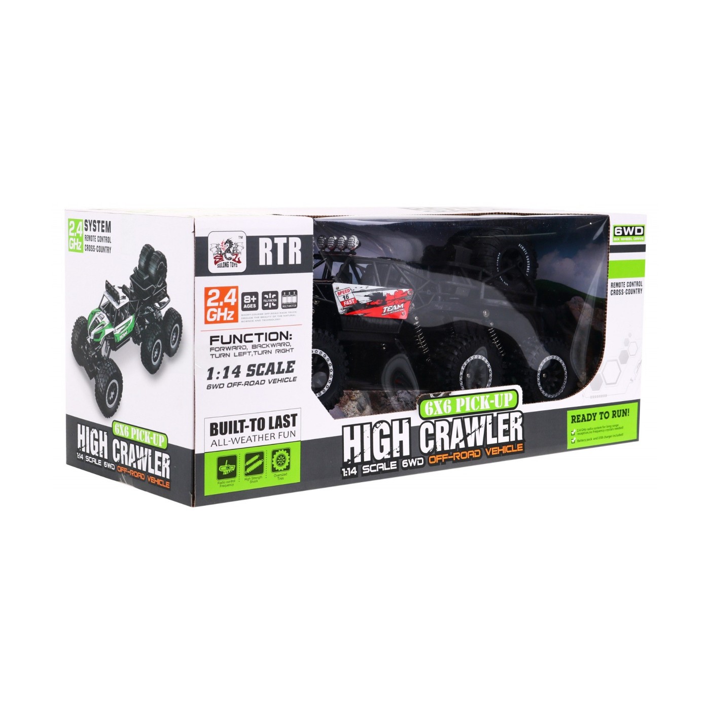 Crawler High Kids 8+ Dálkové ovládání Model 1:14 Naped 6x6 + Náhradní Kola