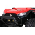 Bateriový kočárek pro 2 děti červený + dálkový + poháněný 4x4 + nastavení sedadla + MP3 rádio + LED