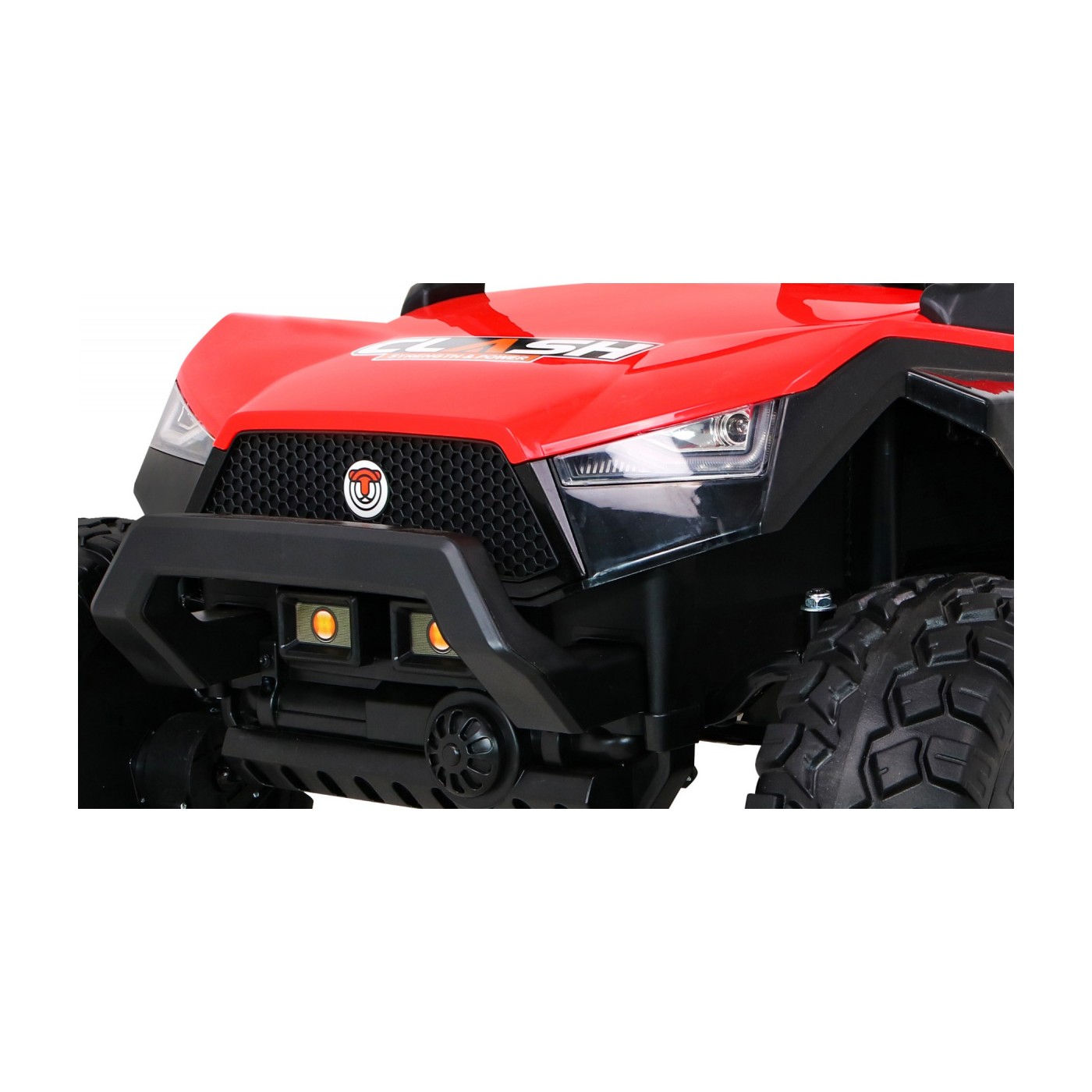 Bateriový kočárek pro 2 děti červený + dálkový + poháněný 4x4 + nastavení sedadla + MP3 rádio + LED