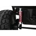 Bateriový kočárek pro 2 děti červený + dálkový + poháněný 4x4 + nastavení sedadla + MP3 rádio + LED