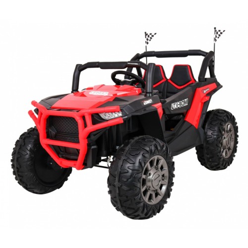 Buggy Racer Kids červená Driven 4x4 Dálkové ovládání Pomalý start kufr EVA LED MP3