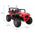 Buggy Racer Kids červená Driven 4x4 Dálkové ovládání Pomalý start kufr EVA LED MP3