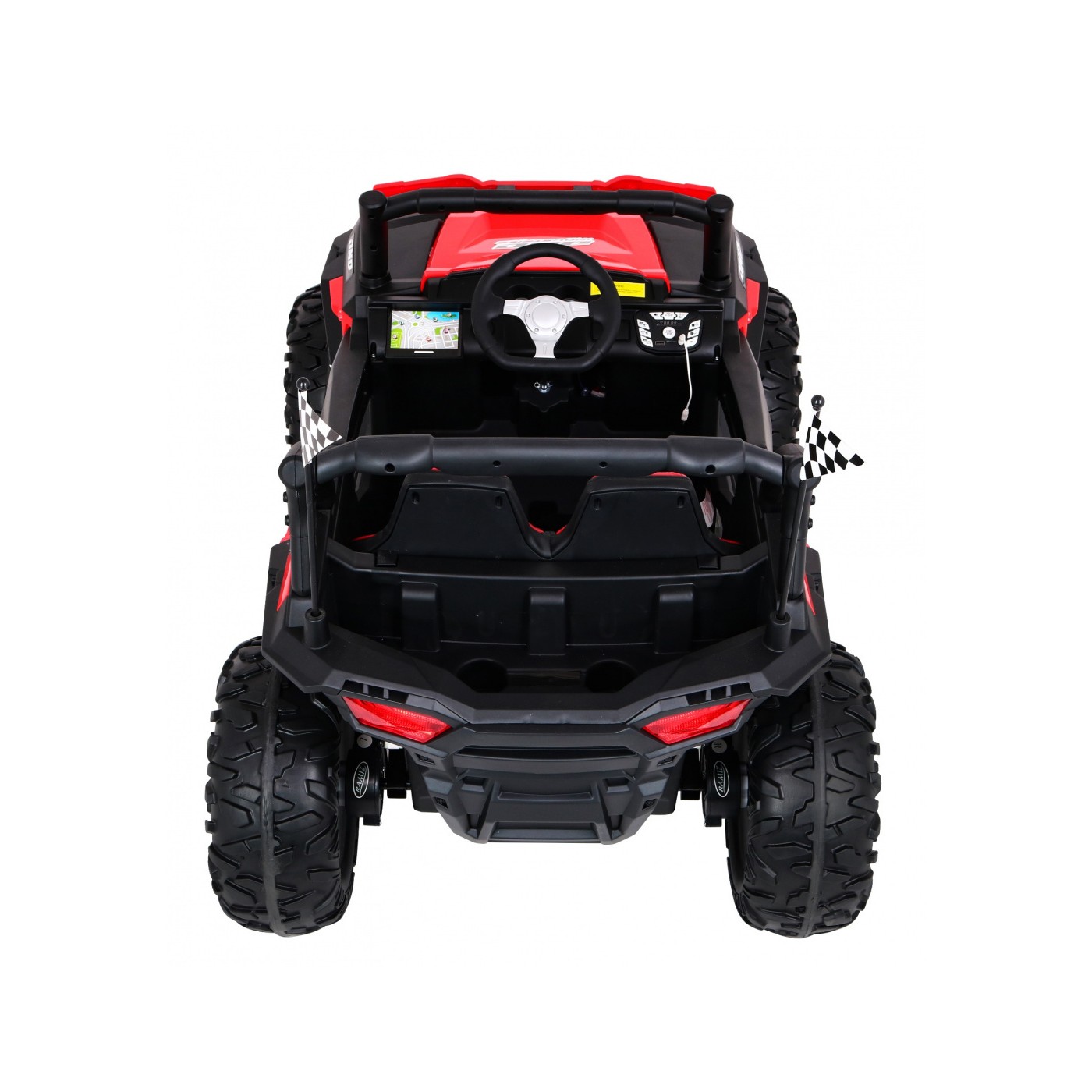 Buggy Racer Kids červená Driven 4x4 Dálkové ovládání Pomalý start kufr EVA LED MP3