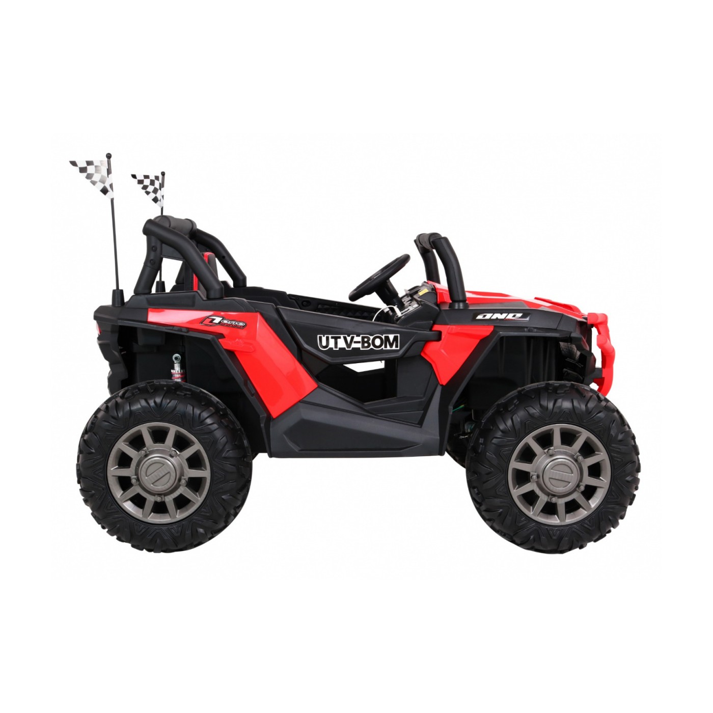 Buggy Racer Kids červená Driven 4x4 Dálkové ovládání Pomalý start kufr EVA LED MP3