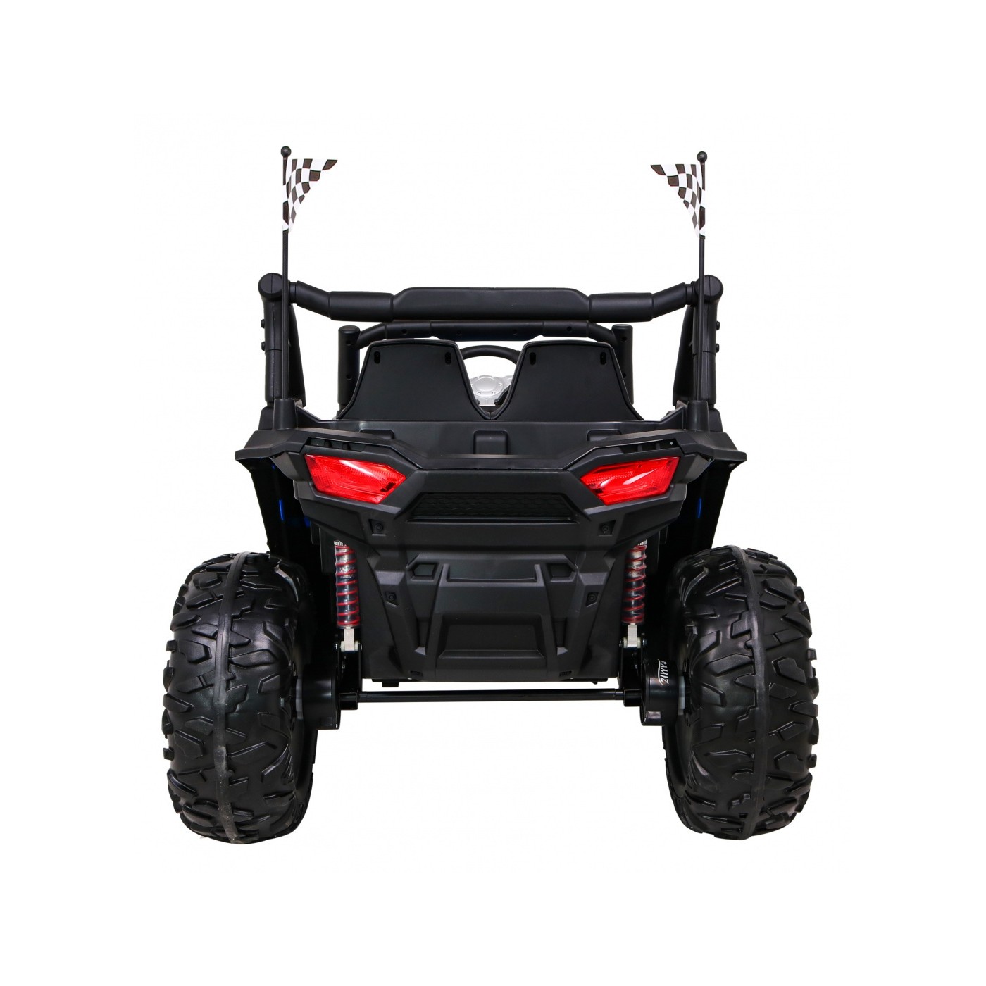 Dětská bugina Racer modrá poháněná 4x4 dálkové ovládání pomalý start kufr EVA LED MP3