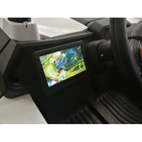Dětský kočárek SuperStar červený MP4 řízený 4x4 dálkový kufr LED zámek na dveře
