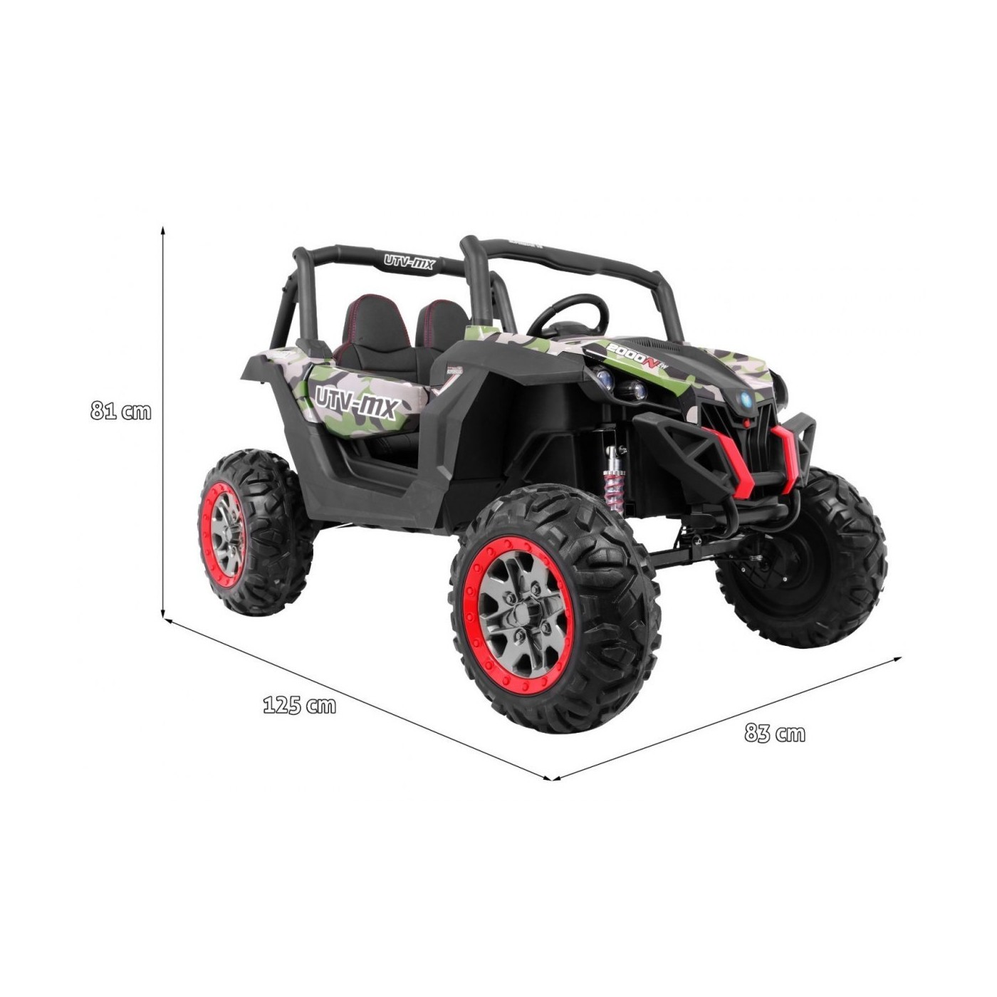 Buggy SuperStar Kids Moro + MP4 + Naped 4x4 dálkové ovládání kufr LED zámek na dveře