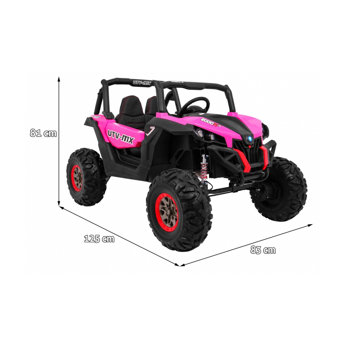 Buggy SuperStar Děti Růžová 4x4 Pohon Dálkový Kufr MP3 LED Zámek Dveří