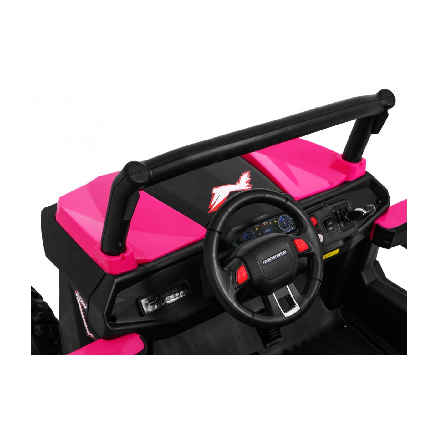 Buggy SuperStar Děti Růžová 4x4 Pohon Dálkový Kufr MP3 LED Zámek Dveří