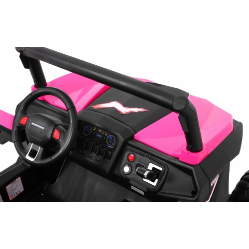 Buggy SuperStar Děti Růžová 4x4 Pohon Dálkový Kufr MP3 LED Zámek Dveří