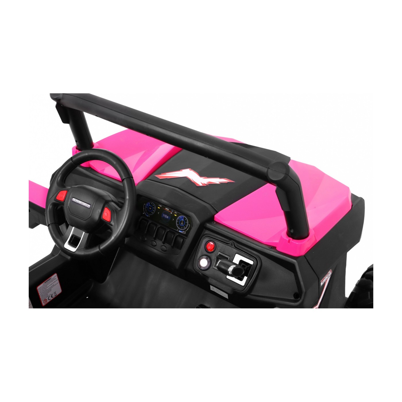 Buggy SuperStar Děti Růžová 4x4 Pohon Dálkový Kufr MP3 LED Zámek Dveří