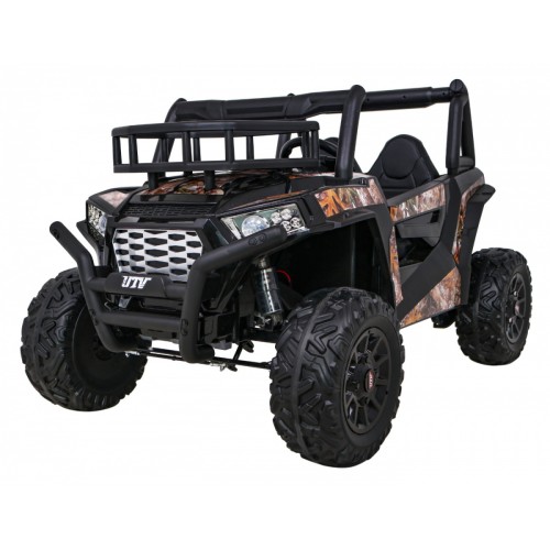 Buggy UTV dětský stan černý dálkový kufr pomalý start EVA MP3 LED