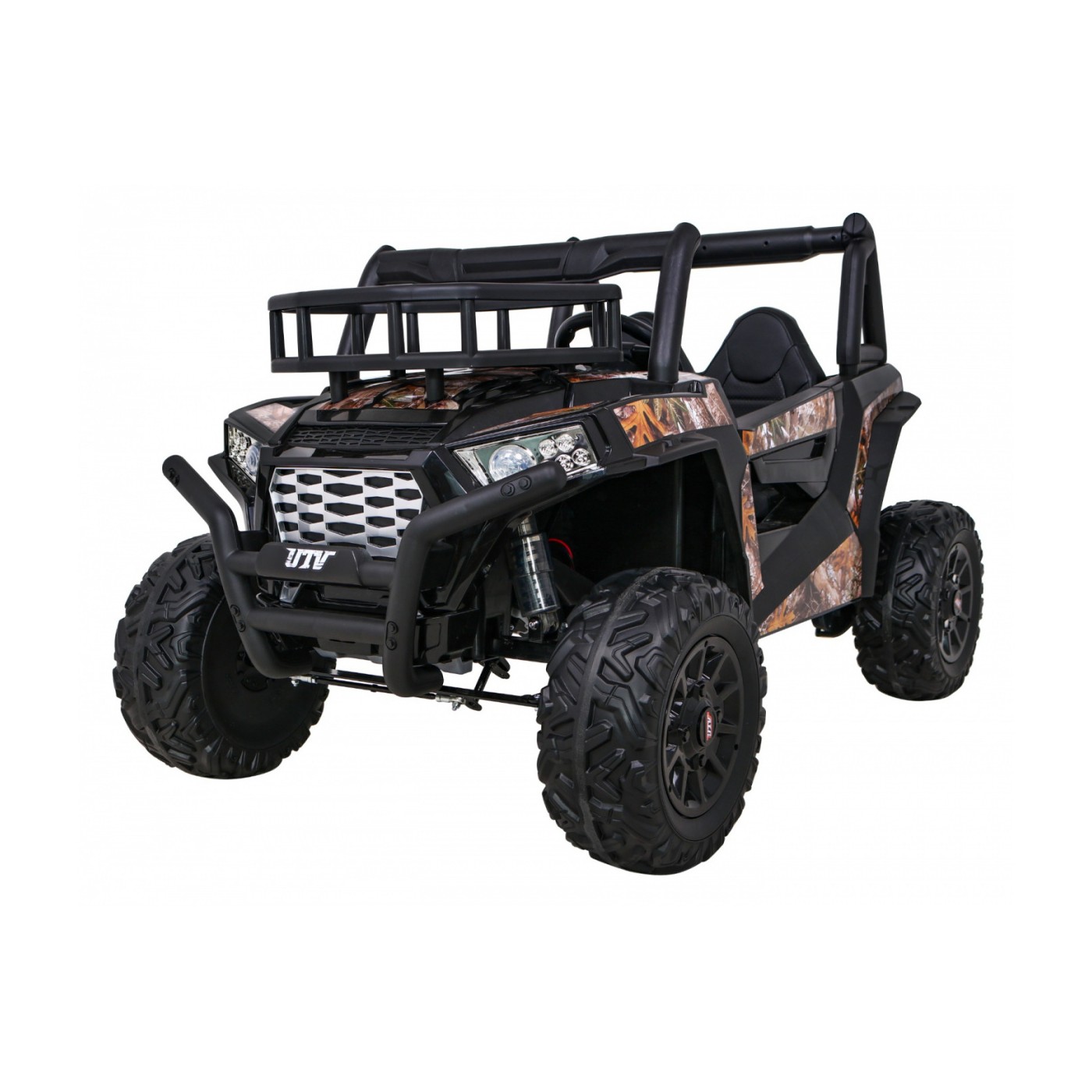 Buggy UTV dětský stan černý dálkový kufr pomalý start EVA MP3 LED