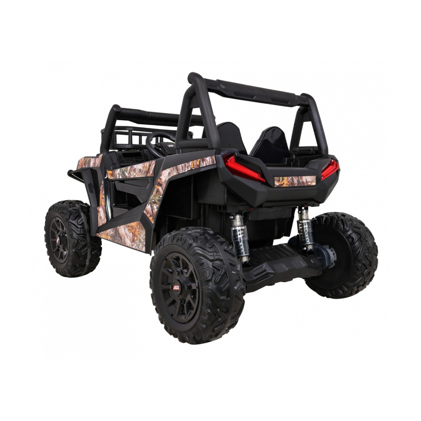 Buggy UTV dětský stan černý dálkový kufr pomalý start EVA MP3 LED