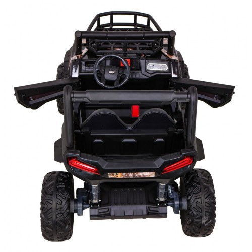 Buggy UTV dětský stan černý dálkový kufr pomalý start EVA MP3 LED