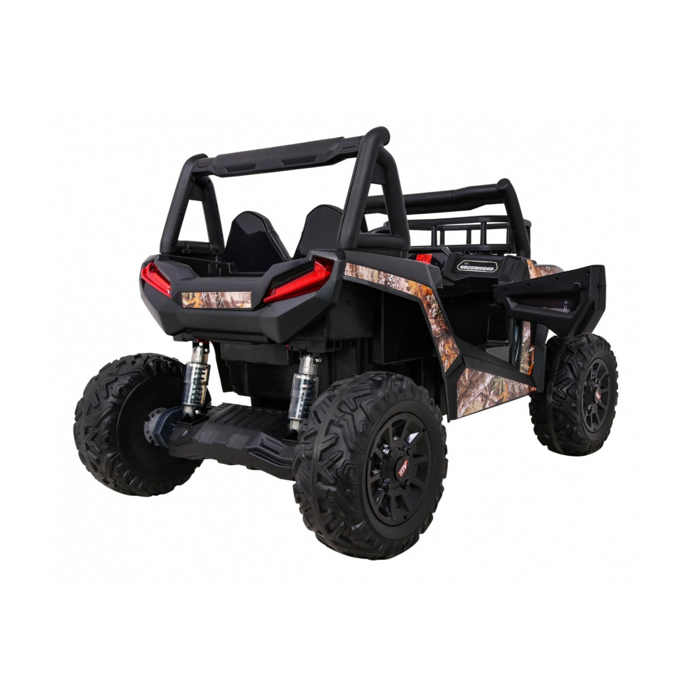 Buggy UTV dětský stan černý dálkový kufr pomalý start EVA MP3 LED