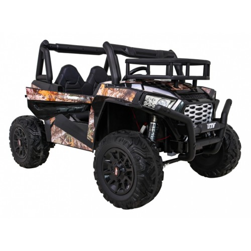 Buggy UTV dětský stan černý dálkový kufr pomalý start EVA MP3 LED