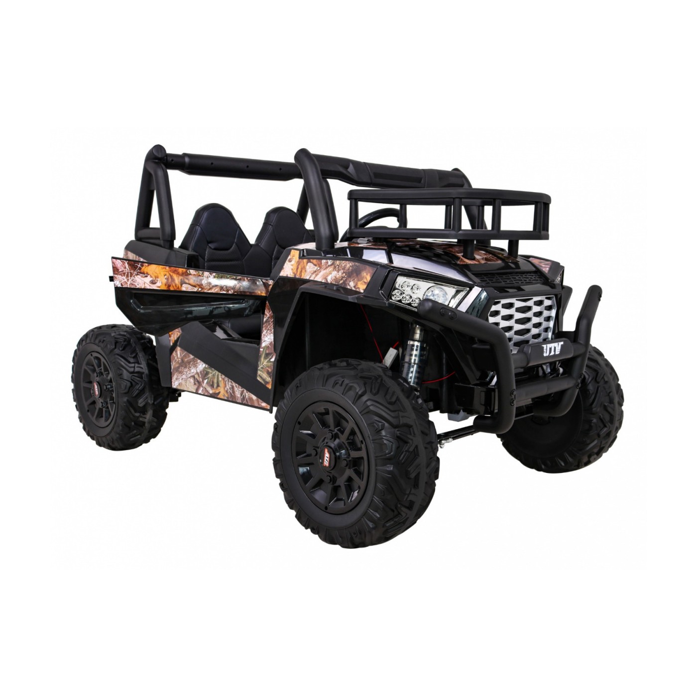 Buggy UTV dětský stan černý dálkový kufr pomalý start EVA MP3 LED