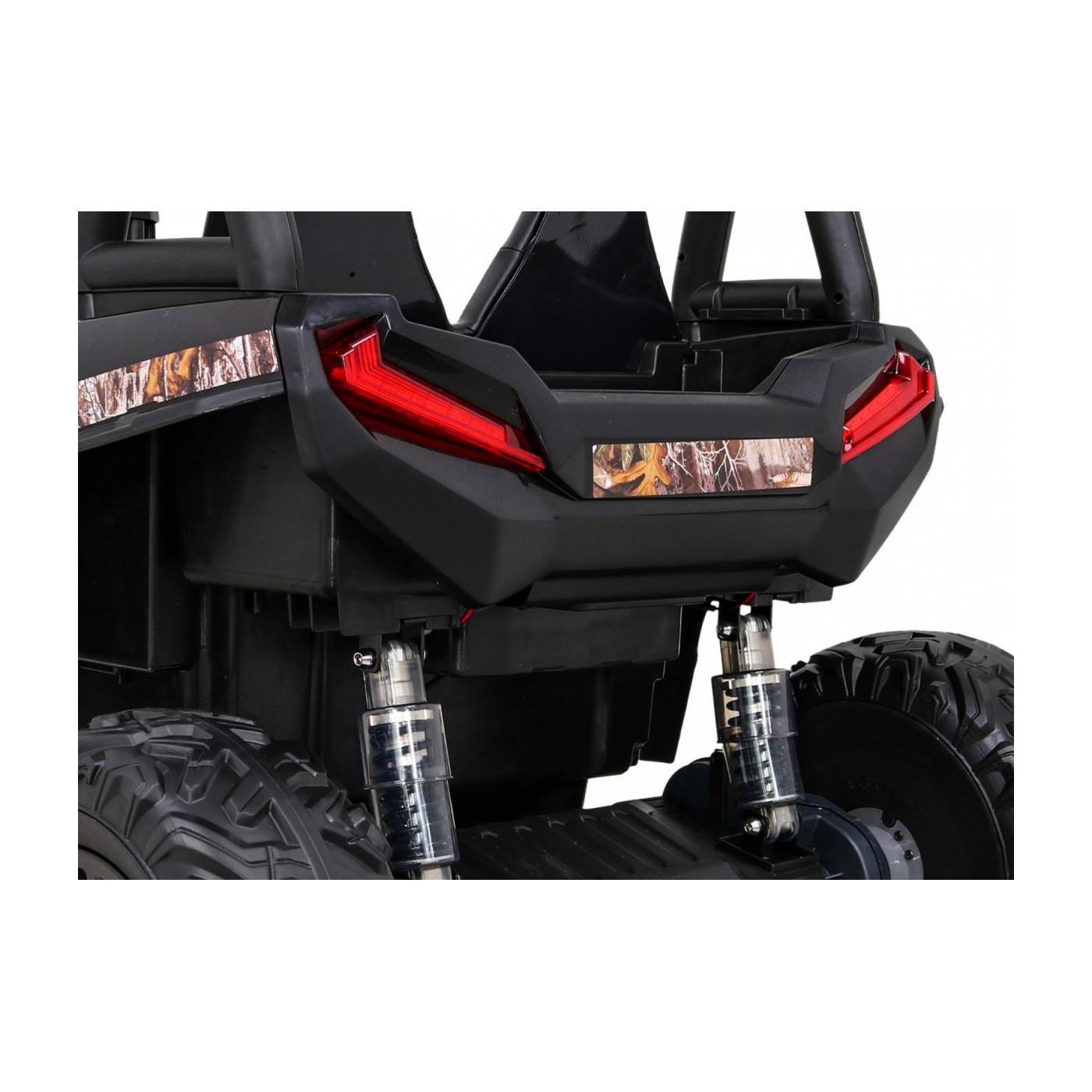 Buggy UTV dětský stan černý dálkový kufr pomalý start EVA MP3 LED