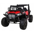 Buggy UTV Dětský stan Červený Dálkový Kufr Pomalý Start EVA MP3 LED
