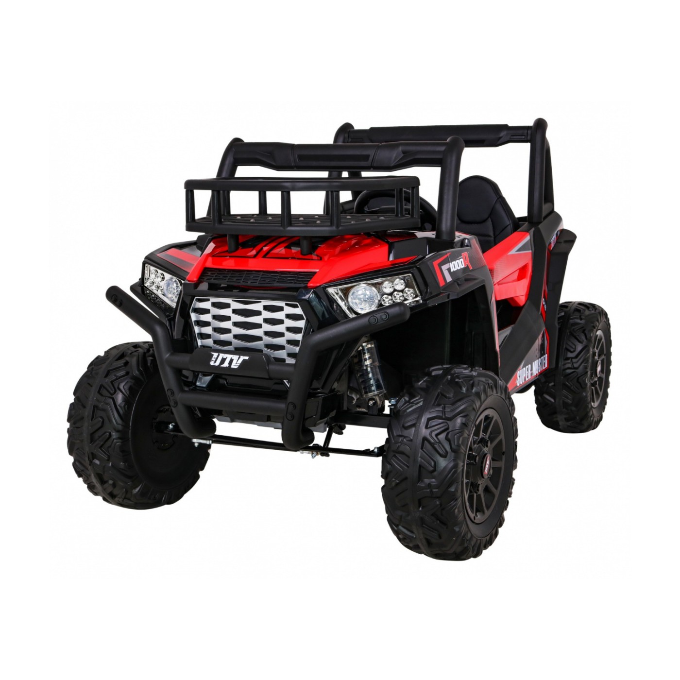 Buggy UTV Dětský stan Červený Dálkový Kufr Pomalý Start EVA MP3 LED