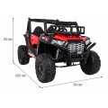 Buggy UTV Dětský stan Červený Dálkový Kufr Pomalý Start EVA MP3 LED