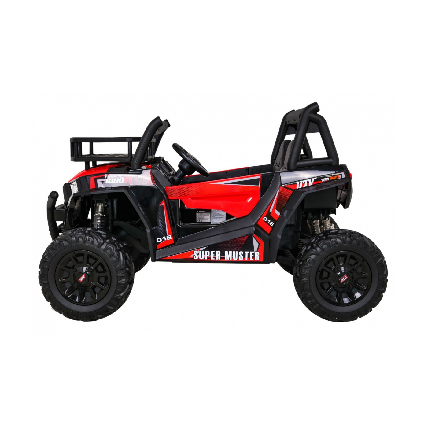 Buggy UTV Dětský stan Červený Dálkový Kufr Pomalý Start EVA MP3 LED