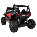 Buggy UTV Dětský stan Červený Dálkový Kufr Pomalý Start EVA MP3 LED