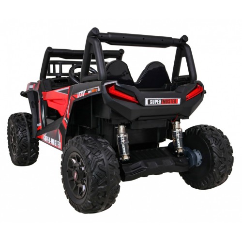 Buggy UTV Dětský stan Červený Dálkový Kufr Pomalý Start EVA MP3 LED