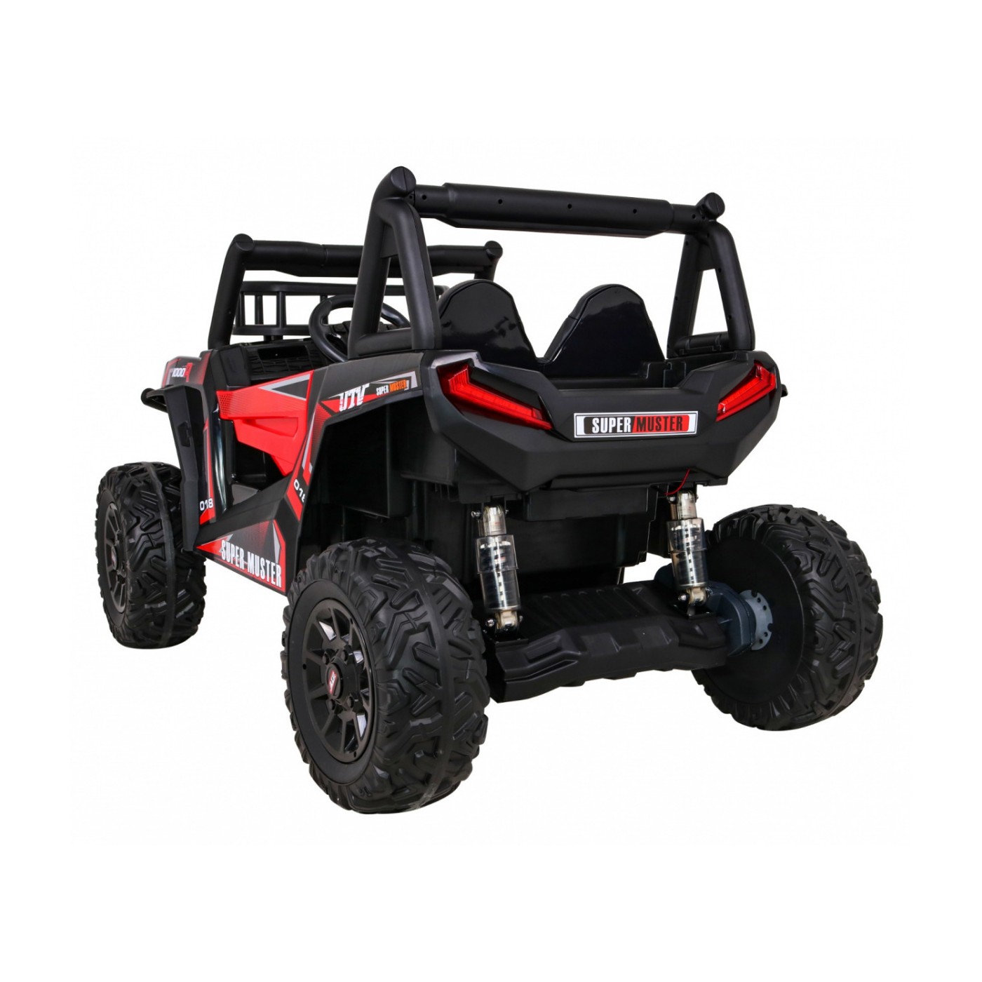 Buggy UTV Dětský stan Červený Dálkový Kufr Pomalý Start EVA MP3 LED